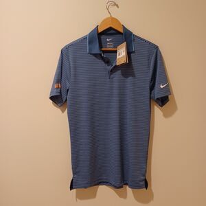 NEW NIKE MENS TOUR DRI-FIT GOLF POLO SHIRT BLUE STRIPE FZ7479 MENS XS